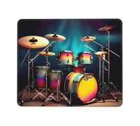 Cool Drums Set Print Mouse Pad,Square Waterproof Non Slips Rubber Base MousePads for Office PC Laptop