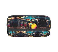 Cool Drums Set Print Pencil Case Large Capacity Pen Pouch for interlayer Adults Cosmetic Bag Supplies