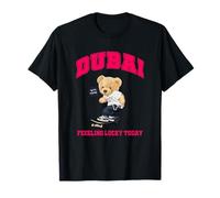 Cool Dubai Teddy Bear Skating Illustration Graphic Cartoon T-Shirt