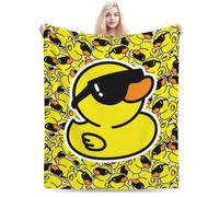 Cool Duck Blanket Soft Comfy Flannel Throw Blankets Lightweight Warm Bed Throws Plush for Couch Sofa Camping Office Travel Home Bedroom Decor Girls Boys Teens Kids Women Gifts 80"X60"
