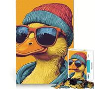Cool Duck in Sunglasses Pop Art 1000 Pieces Puzzles for Teenagers Sharp Thinking, Accurate Cut, Fun Activity, Art Decor (38x26cm)