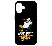 Cool Duck Not Busy Just Prioritizing Peace Case for iPhone 16