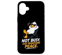 Cool Duck Not Busy Just Prioritizing Peace Case for iPhone 16 Plus