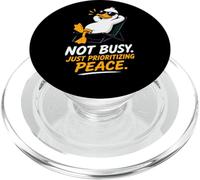 Cool Duck Not Busy Just Prioritizing Peace PopSockets PopGrip for MagSafe