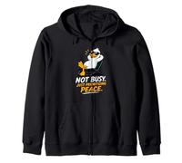 Cool Duck Not Busy Just Prioritizing Peace Zip Hoodie
