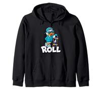 Cool Duck Skateboard Roll Graphic Zip Hoodie
