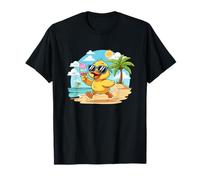 Cool Duck with Ice Cream at Tropical Beach T-Shirt