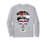 Cool Dutch Coffee Mama Mommy Girl Lady Aunt Netherlands Flag Long Sleeve T-Shirt