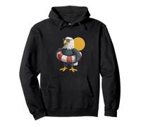 Cool Eagle for Ocean and Beach Vacation with Pool Ring Pullover Hoodie