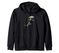 Cool Eagle with Smoking Pipe Stipple Art Zip Hoodie