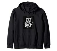 Cool Eat the Rich Statement Costume Zip Hoodie