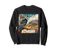 Cool Ecuador Nature View with Bird and Mountains Sweatshirt