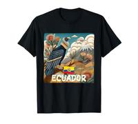 Cool Ecuador Nature View with Bird and Mountains T-Shirt