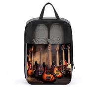 Cool Electric Guitar Shoe Bags Foldable Breathable Portable Shoe Puches Organizer Stylish Expandable Packing Travel Shoes Bags for Sneakers Gym Luggage Closet
