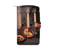 Cool Electric Guitar Wallet Multifunctional Leather Wallets for Men Compact Long Wallet Credit Card Holder Passport Bag