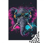 Cool Elephant Graffiti Art Jigsaw Puzzle for Adults 1000 Piece Puzzle Game Relaxing Home Decor Focus 70x50cm/1000pcs