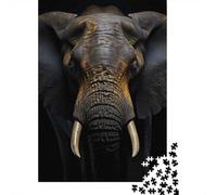 Cool Elephant Portrait Puzzle for Adults 1000 Pieces, Elephant Themed Animal Design, Gift for Puzzle Enthusiasts, 38x26cm/1000pcs