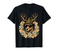 Cool Elk Alps Mountain Hiking Edelweiss Flower T-Shirt