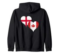Cool England Canada Flag for Proud English Canadian Pride Zip Hoodie