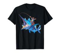 Cool Epic Cowboy Riding a Giant Fish Adventure T-Shirt