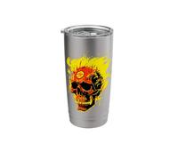 Cool Evil Screaming Skull On Fire and Burning Red Hot Flames Stainless Steel Insulated Tumbler