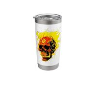 Cool Evil Screaming Skull On Fire and Burning Red Hot Flames Stainless Steel Insulated Tumbler