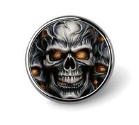 Cool Evil Skull Button Badge Classic Cute Brooches Fashion Round Badge Exquisite Metal Lapel Pin Personalized Pins Buttons for Clothing Backpack Hat Jackets Decoration