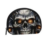 Cool Evil Skull Coin Purse Personalized Coin Bag for Women Men Change Purse Small Wallets with Zipper Mini Shell Coin Pouch Outdoor Shopping Change Storage Bag Handbags Gifts