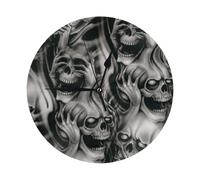 Cool Evil Skull Elegant Round Wall Clock-Fashionable Round Clock Design Of Modern Home