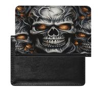 Cool Evil Skull Passport Holder Passport Wallet Document Organizer Protector PU Leather Card Slot Travel Accessories