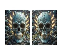 Cool Evil Skull Passport Holder Personalized Passport Wallet for Women Men Travel Document Organizer Holder