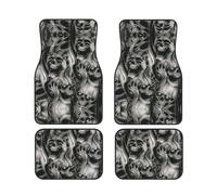 Cool Evil Skull Print Car Foot Mat Set Of 4 Pieces Neoprene Rubber Mats For Enhanced Car Floor Protection