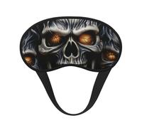 Cool Evil Skull Sleep Mask for Side Sleeper Soft Breathable Sleeping Eye Mask Blackout Silk Eye Sleep Shade Cover with Elastic Strap Night Blindfold for Women Men Travel Nap