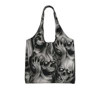 Cool Evil Skull Stylish Canvas One-Shoulder Commuter Bag-Suitable For Daily Use And Urban Exploration