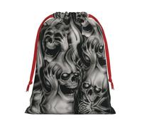 Cool Evil Skull Ultra Soft Velvet Gift Bag, Comfortable To The Touch, Reusable