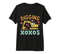 Cool Excavator Digging XOXOs Valentine Operator Love Machine Premium T-Shirt