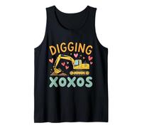 Cool Excavator Digging XOXOs Valentine Operator Love Machine Tank Top