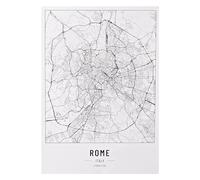 Cool Factory 2 x City Map Posters A3 Black White 250 g Paper Pictures for Living Room and Bedroom Very Many City Motifs Ideal Gift Idea Without Frame Poster Rome Amsterdam