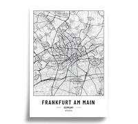 Cool Factory Poster City Map A2 Modern Minimalist Wall Picture City Maps Black White Decorative Household Wall Decoration Art Prints for Wall Decoration World Map Gift for Home Paper 250 g