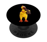 Cool Famous Yellow Rubber Chicken Cartoon Toy Eats Chocolate PopSockets Adhesive PopGrip