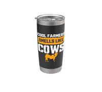Cool Farmers Smells Like Cows A Cattle Rancher Dairy Farmer Stainless Steel Insulated Tumbler