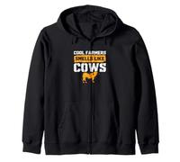 Cool Farmers Smells Like Cows A Cattle Rancher Dairy Farmer Zip Hoodie