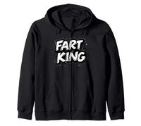 Cool Fart King Emblem Zip Hoodie