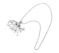 Cool Fashionable Skull Necklace Sturdy Silver Elegant Pendant Stylish Accessory for Halloween and Parties Supplies Men's Fashion Necklace