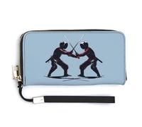 Cool Fencing Sports Womens Wristlet Wallet Leather Long Purse Card Holder Clutch Handbag