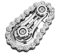 Cool Fidget Chain Fidget Spinners For Kids Adults, Metal Handheld Gadget Kinetic Desk Toy Finger Hand Spinner Fingertip Gyro, Hand Rollor Bike Chain Silver