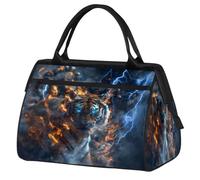 Cool Fierce Tiger Travel Duffle Bag for Women Men Kids Boys Girls Weekend Overnight Bags 24 L Holdall Tote Cabin Bag for Sports Gym Yoga