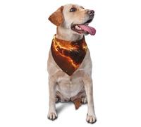 Cool Fire Man Print Dog Bandana Scarf Adjustable Triangle Pet Bib Cat Kerchief Washable Puppy Neckerchief for Birthday Holiday Party