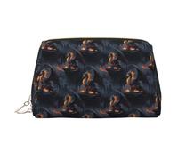 Cool Fire Mountain Dragon A Print Makeup Bag, Cosmetic Bags Travel Toiletry Bags for Women, Large Capacity Leather Makeup Case Make Up Bag Organizer, Cute Make Up Pouch
