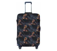 Cool Fire Mountain Dragon A Print Travel Luggage Covers, Washable Suitcase Covers Protector for Luggage 18-32 Inch High Elasticity, Black, Small